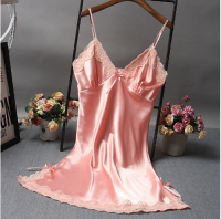 (情趣内衣)性感蕾丝吊带睡衣裙(粉色)